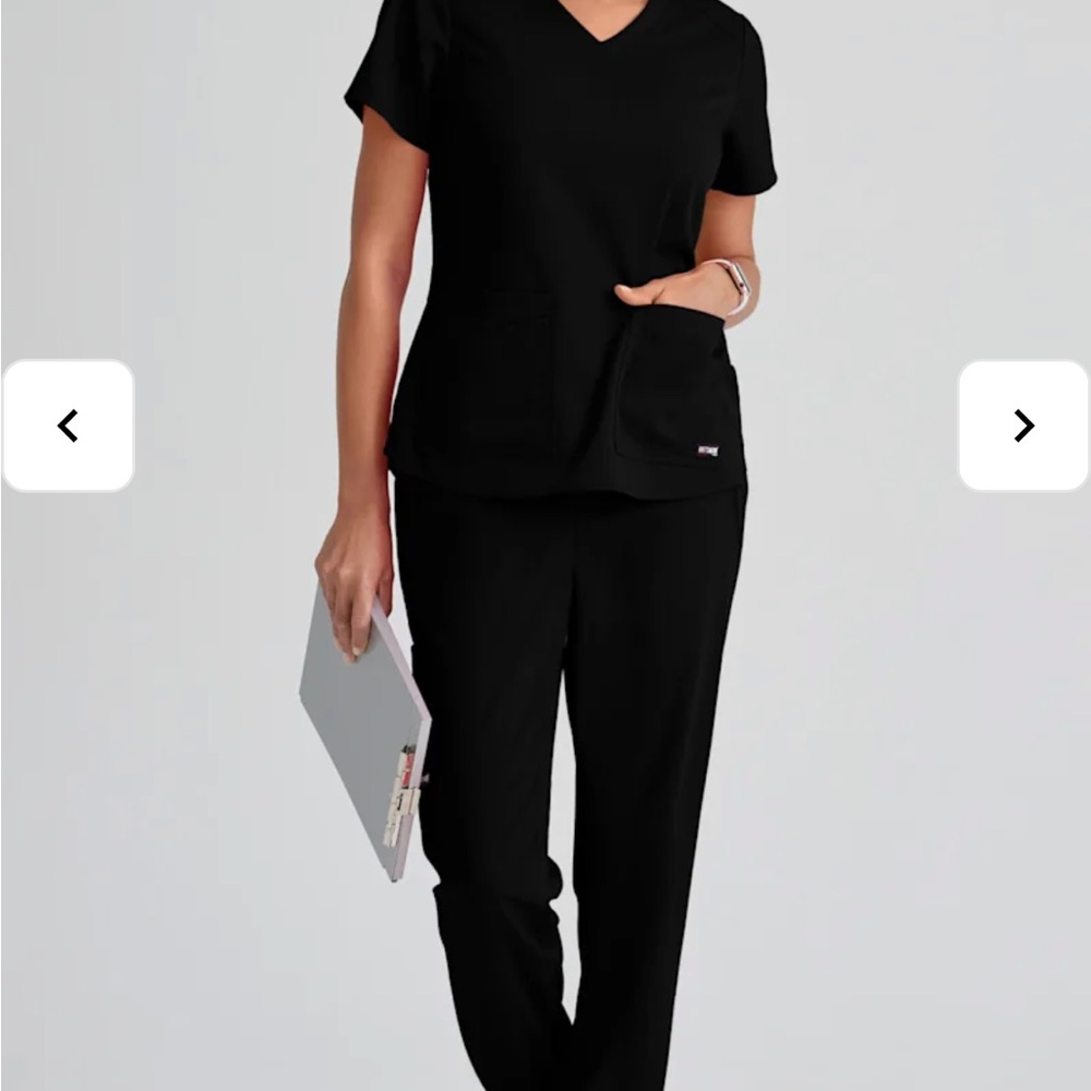 Grey's Anatomy Women's Black Scrub Top